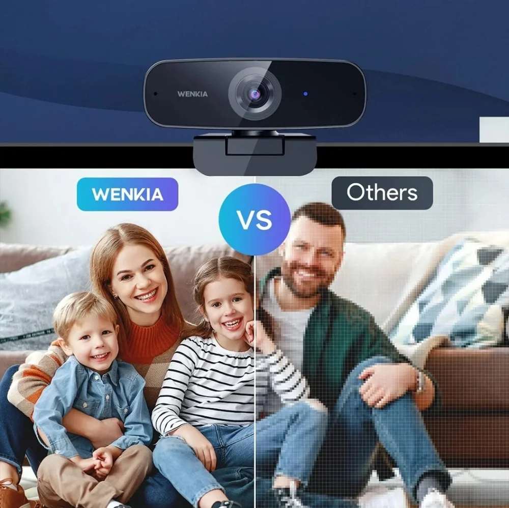 WENKIA Full HD 1080P USB Desktop Web Computer Camera with Dual Stereo Microphone